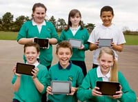 Pupils on tablets