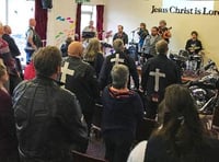 Bikers rock up for morning worship