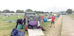 scouts make a pitch for Glastonbury tents