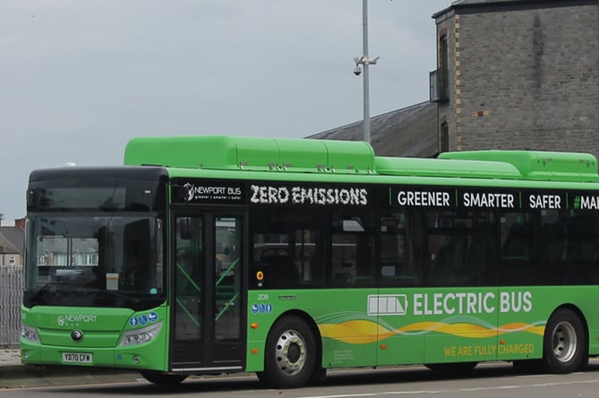 Electric bus used by Newport Bus across its networks