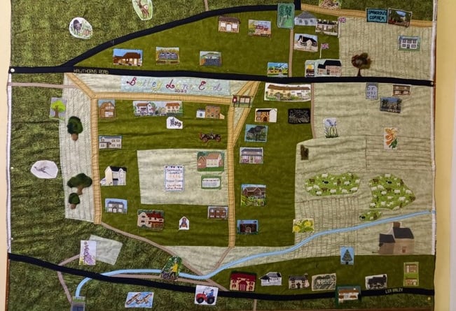 Stitched map celebrating Queen Elizabeth's Diamond Jubilee