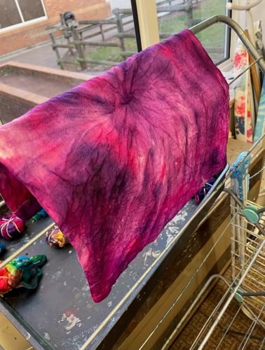 JKHS PRIDE tie-dye shirt drying