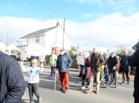 Villagers on the A48 hold 'mass crossings' to highlight safety