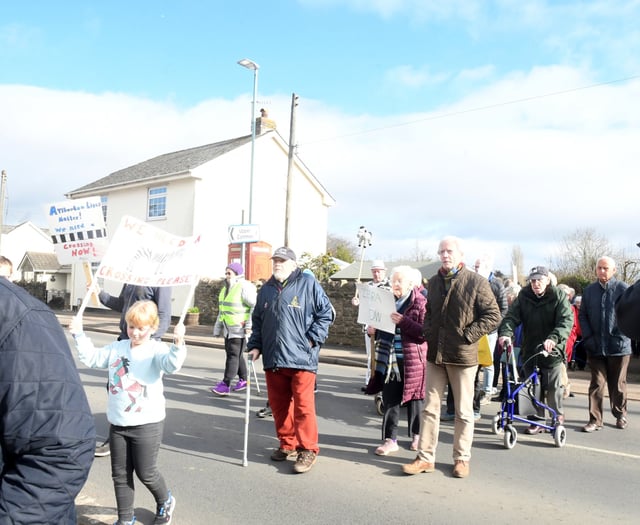 Villagers on the A48 hold 'mass crossings' to highlight safety