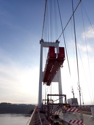 Inspection gantries will be removed from the Severn Bridge this weekend (March 17-20 2023)