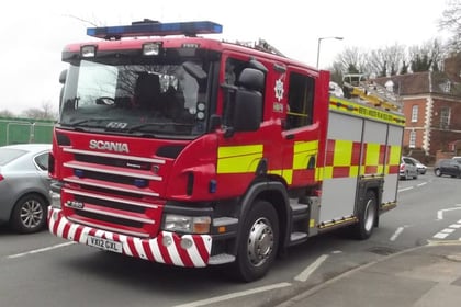 Firefighters tackle town blaze