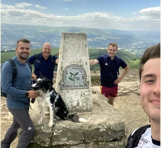 The team on a practise walk for Callum Arnold