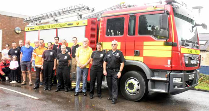 The fire crews and some visitors at the open day at Lydney Fire Station