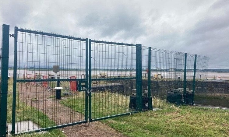 'Temporary' gates at Lydney Harbour