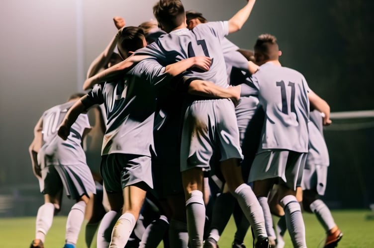 Team celebrates goal