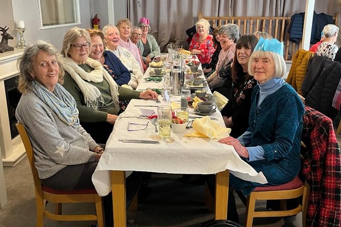 The photo shows some of the members of Wyesham WI at the Christmas lunch.