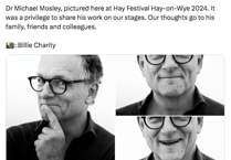Doctor Michael Mosley appeared at Hay Festival just two weeks ago