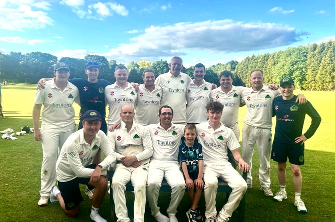 Aston Ingham CC celebrate reaching the last 16 of the National Village Cup