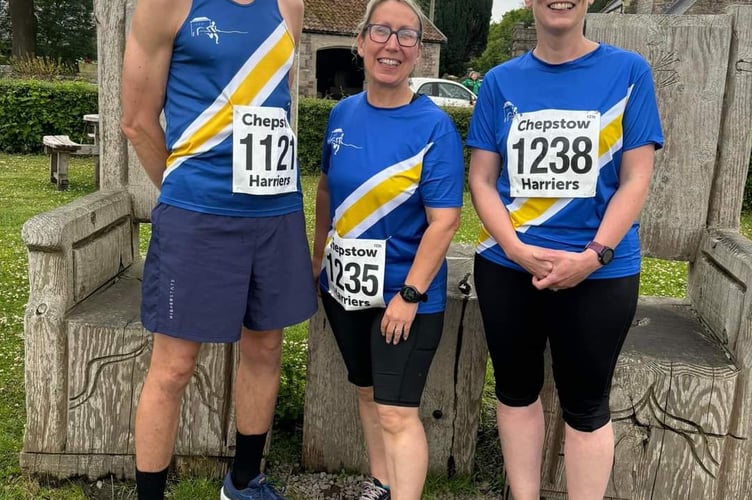 Barry Burns, Julie Glyn-Jone and Julie Gee raced the third Rose Inn run