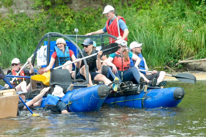 All aboard for Whitebrrok in the Monmouth Raft Race