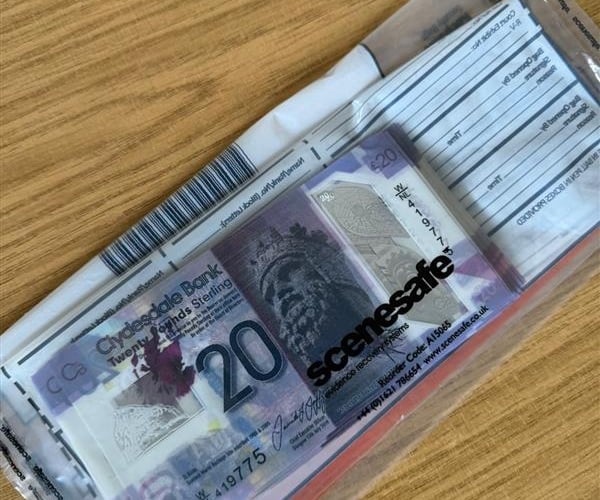 The seized counterfeit £20 notes