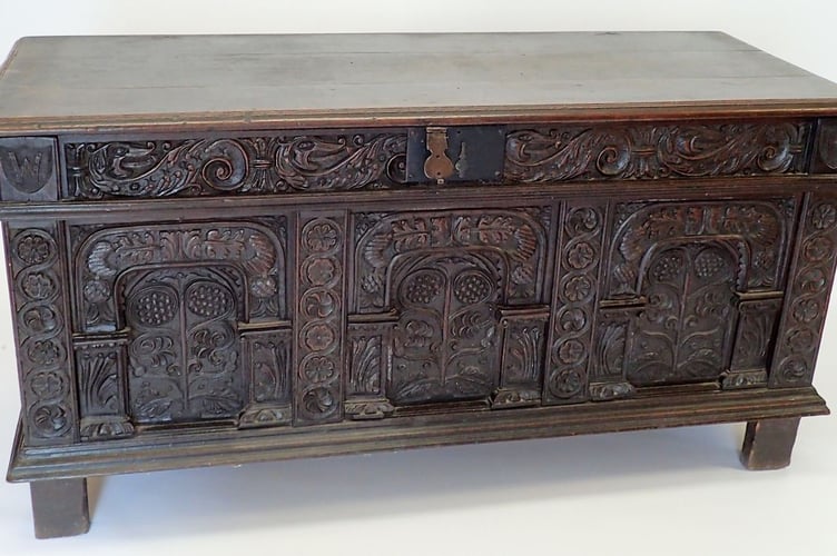 17th Century Carved Oak Coffer