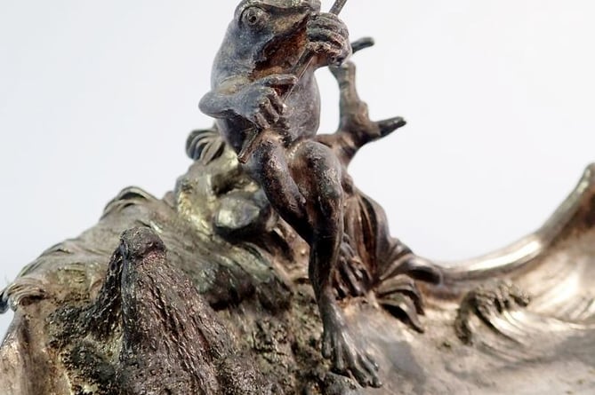 Detail of WMF frog with flute