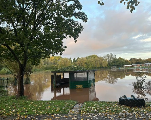 Flooding shuts town road and school