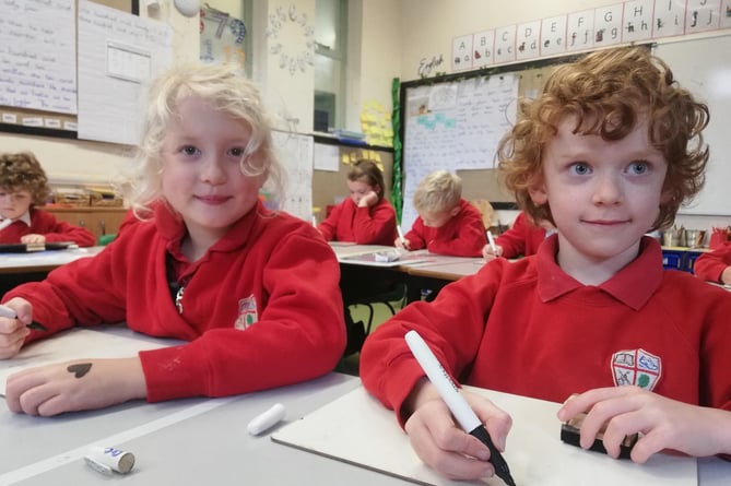 Year Two/Three pupils in Sycamore class at Westbury School.