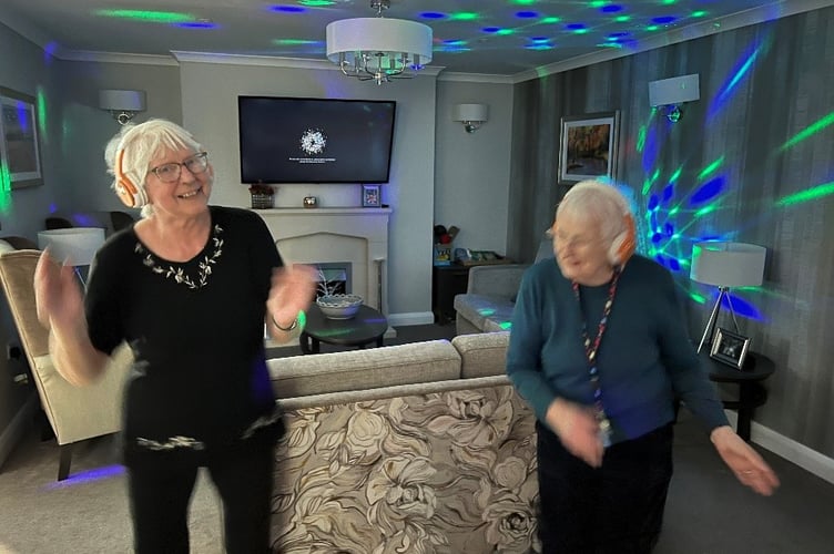 Shirley and Pam enjoying a dance together 