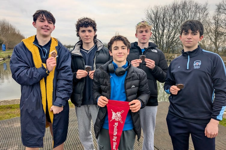 Monmouth Comprehensive's boys' four won their class at the Wycliffe Head of the River Race