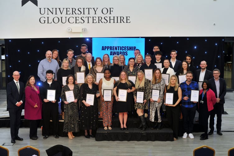 Winners and finalists at the UoG Apprenticeship Awards